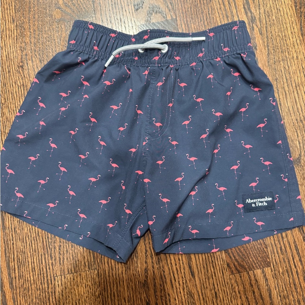 Abercrombie & Fitch Navy Flamingo Print Shorts